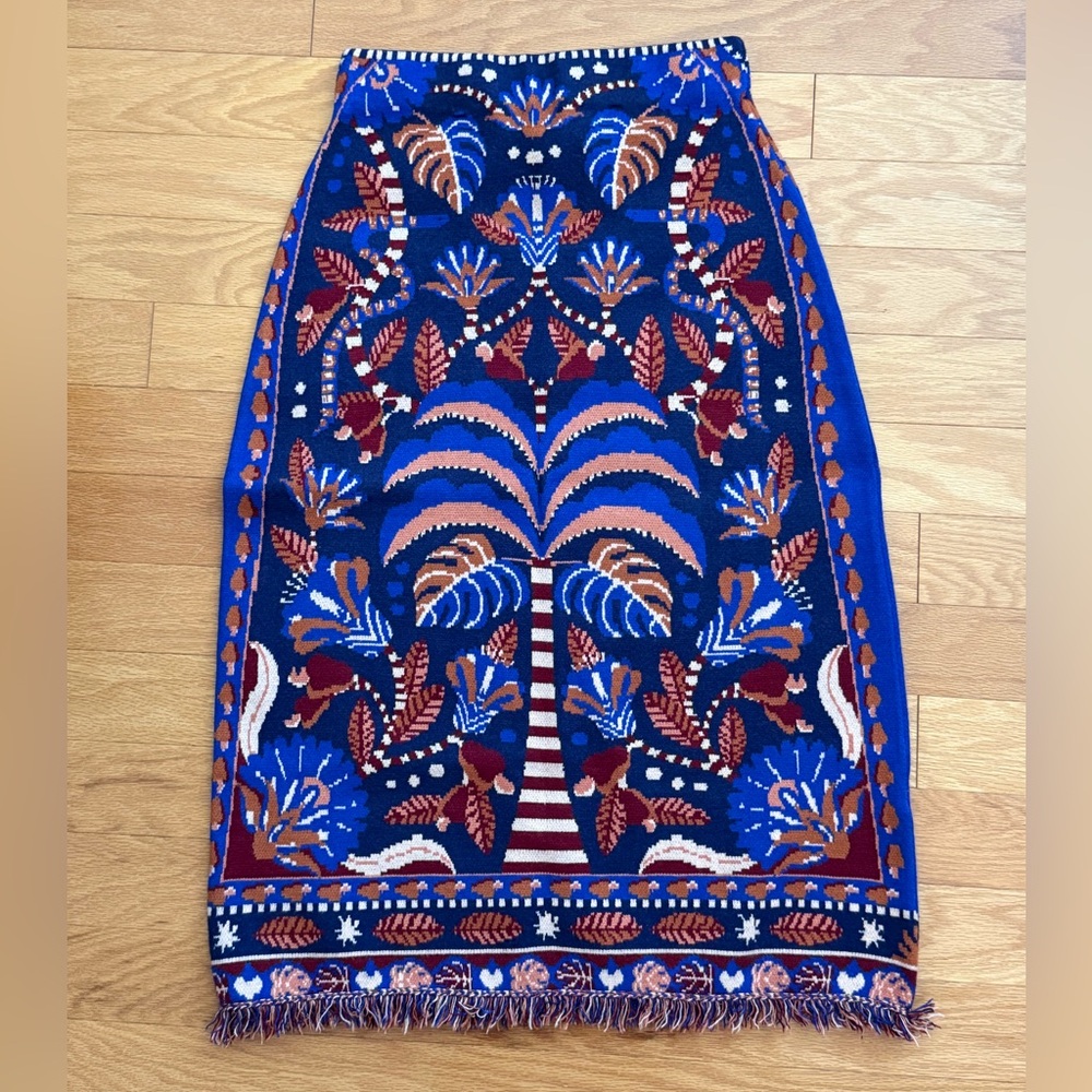 FARM Rio Nature Beauty Scarf Knit Midi Skirt